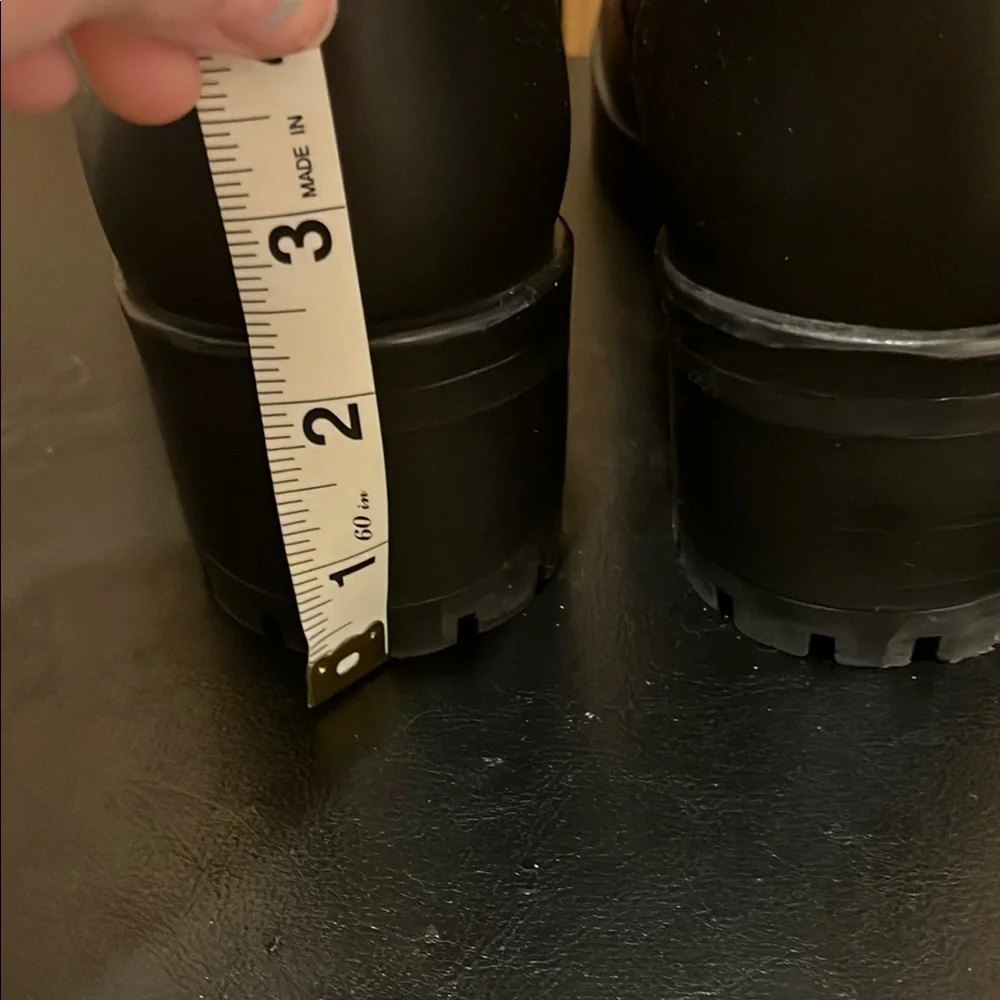 Steve Madden Black Combat Boots with Gold Accents - Picture 10 of 12